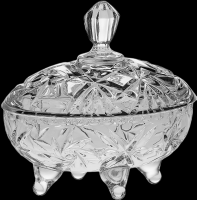 990/51938/00001/190 Доза хрустальная 19см на ножке с крышкой  Crystal BOHEMIA, серия PINWHEEL 
