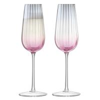 G1332-09-152 Фужеры-флейт для шампанского Dusk 250мл розовый-серый 2 штуки