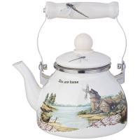 943-061 Чайник AGNESS «FAMILY HOUSE» 1,1л эмалированный со съемным фильтром из нержавеющей стали