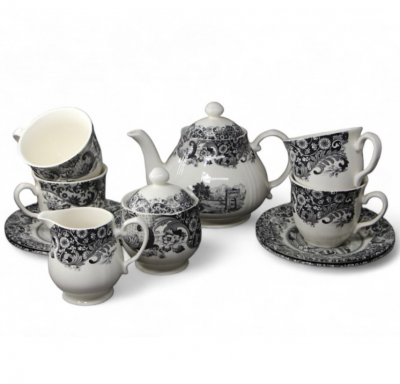 93-0404 Чайный сервиз на 4 персоны 11 предметов, Claytan, декор ROME GREY