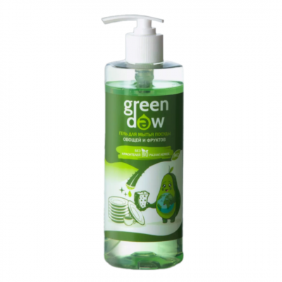 ЭКО Гель-бальзам для мытья посуды, фруктов, овощей 0,5л, Green DEW, биоразлагаемый гипоаллергенный