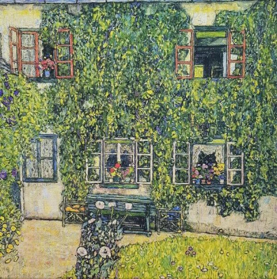 Постер на холсте 35*35см Gustav Klimt "Дом в Вайсенбахе" 