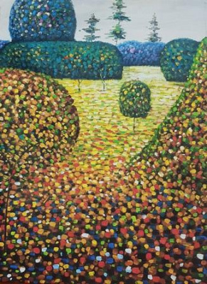 Постер на холсте 30*40см Gustav Klimt "Маковое поле" 