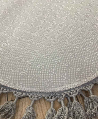 Набор ковриков для ванной 60*100/40*60см с кисточками, ZALEL, Rabbit, овальные, цвет серый