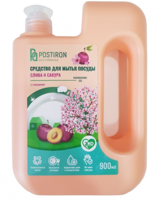 Средство для мытья посуды POSTIRON с ароматом СЛИВА и САКУРА  0,9 л